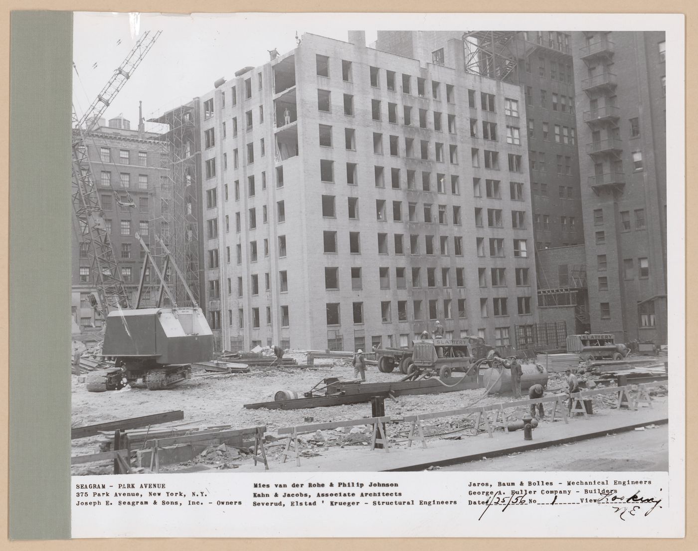 Seagram building under construction, 375 Park avenue, New York, N.Y., looking north-east