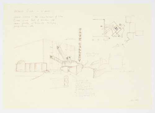 Tate Gallery Liverpool, Liverpool, England: perspectives, plan and detail