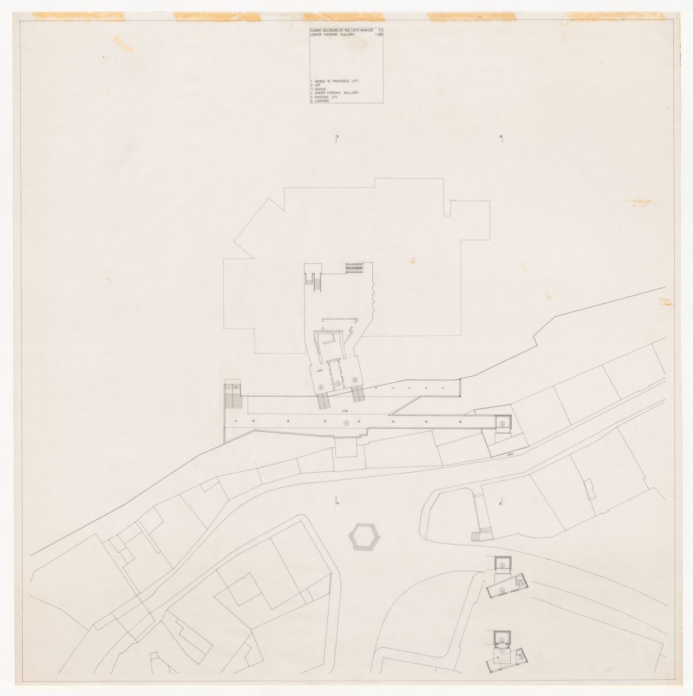 Plan for Ampliação do Casino e Restaurante Winkler [Winkler Casino and restaurant extension], Salzburg, Austria