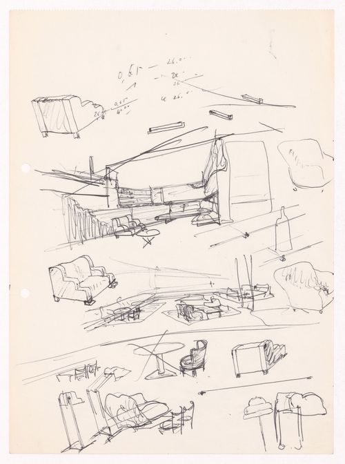 Furniture sketches for Casa de chá, Restaurante da Boa Nova, Leça da Palmeira, Portugal