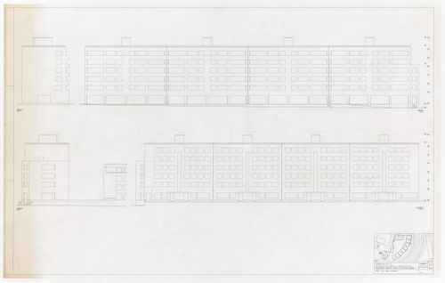 Elevations for Ceramique Terrein Blocos de habitação e escritórios, Maastrich, the Netherlands