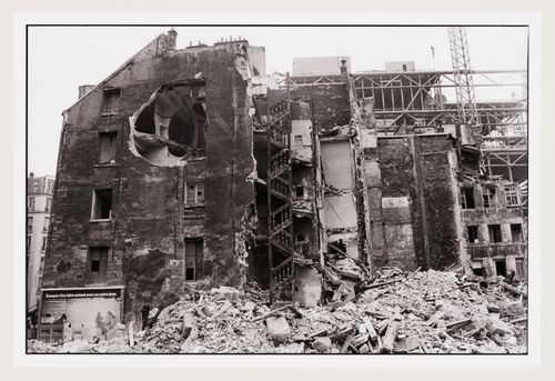 View of Gordon Matta-Clark's Conical Intersect being demolished, Paris