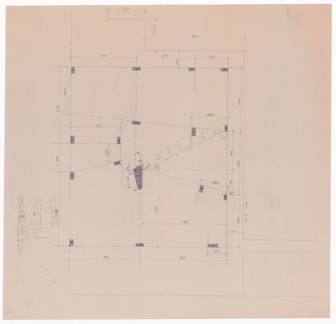 Survey drawing for Casa Miggiano, Otranto, Italy