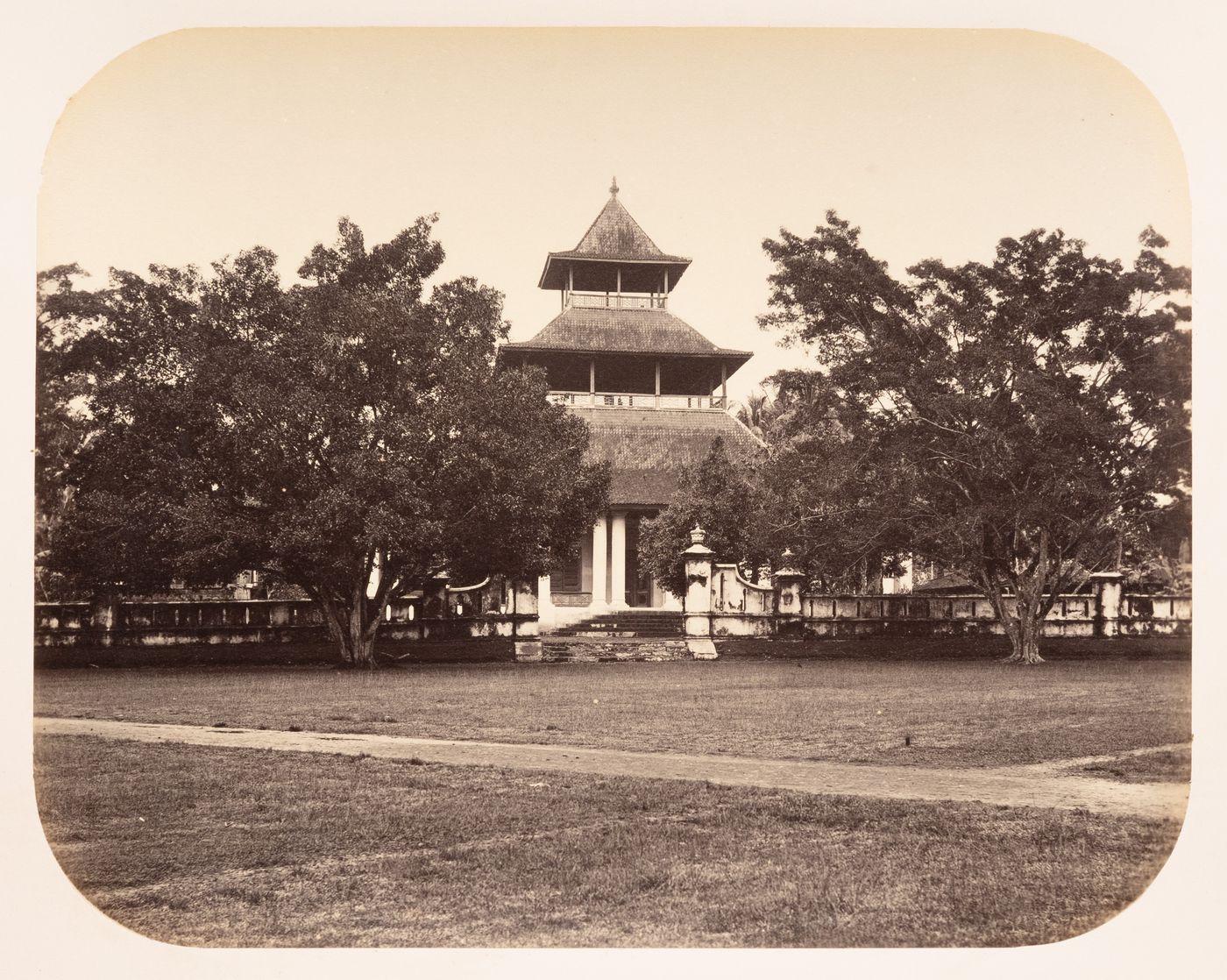 View of a building, Tjiandjur (now Cianjur), Dutch East Indies (now Indonesia)