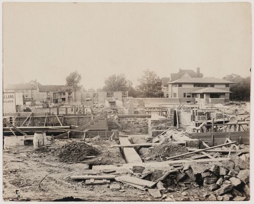 Exterior view of Darwin D. Martin House under construction, Buffalo, New York