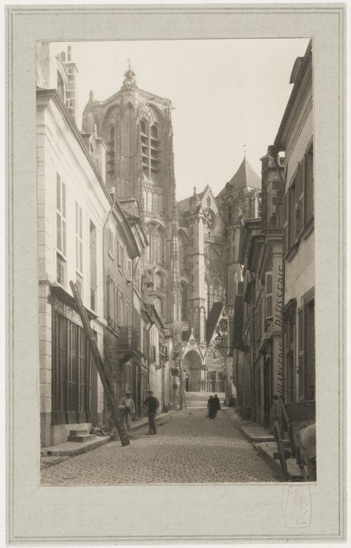 View of the main façade from the street, Cathédrale Saint-Etienne de Bourges, Bourges, France