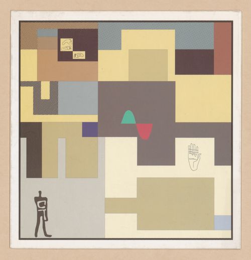 Card with abstract forms designed by Aditya Prakash, based on Le Corbusier’s tapestries in the High Court of Chandigarh, India