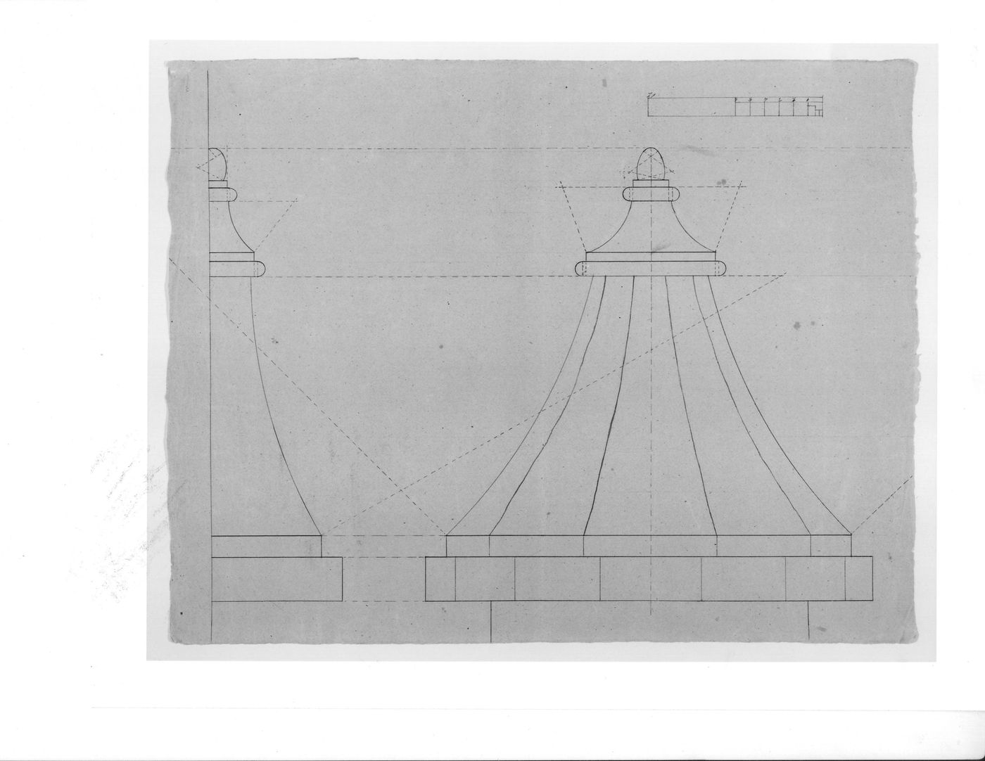 Elevations for decorative drop details [?] for Notre-Dame de Montréal