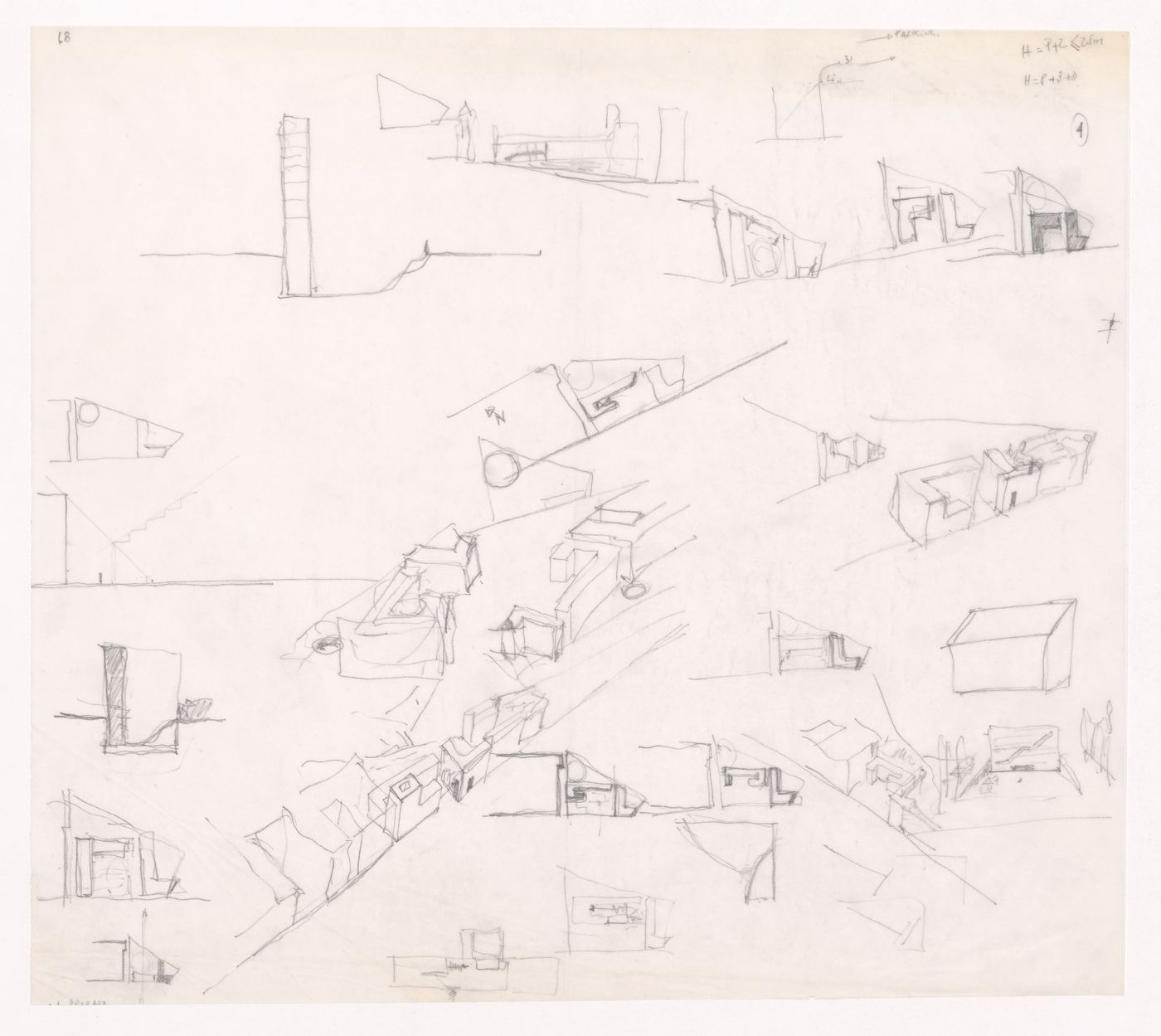 Sketch axonometric views for Plano Urbanístico Boulevard Brune, Paris, France