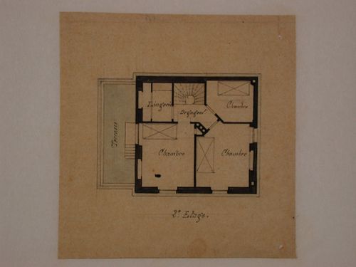 Plan for the "2e étage" of Goschler House, Le Vésinet