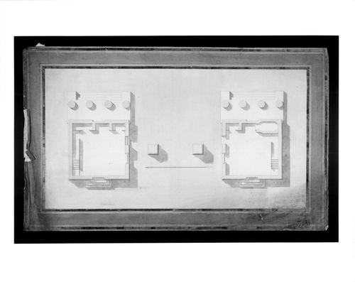 Ground plan for proposed gate lodges possibly for Parham Park, Sussex ?