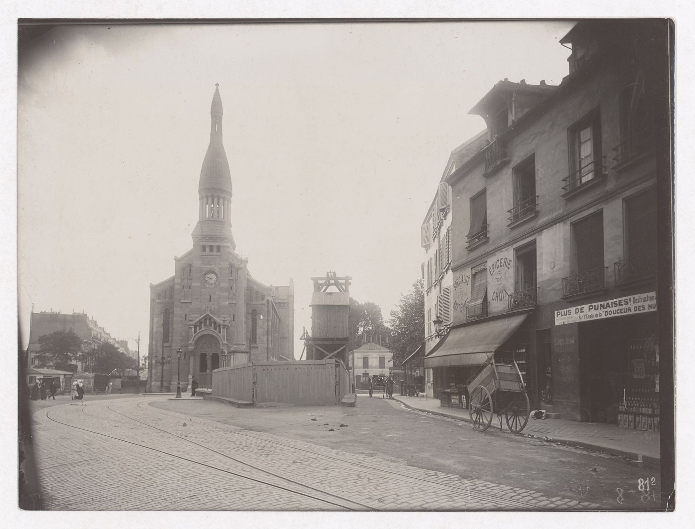 Construction of the Paris Metro, exterior view of city with tracks, Paris, France