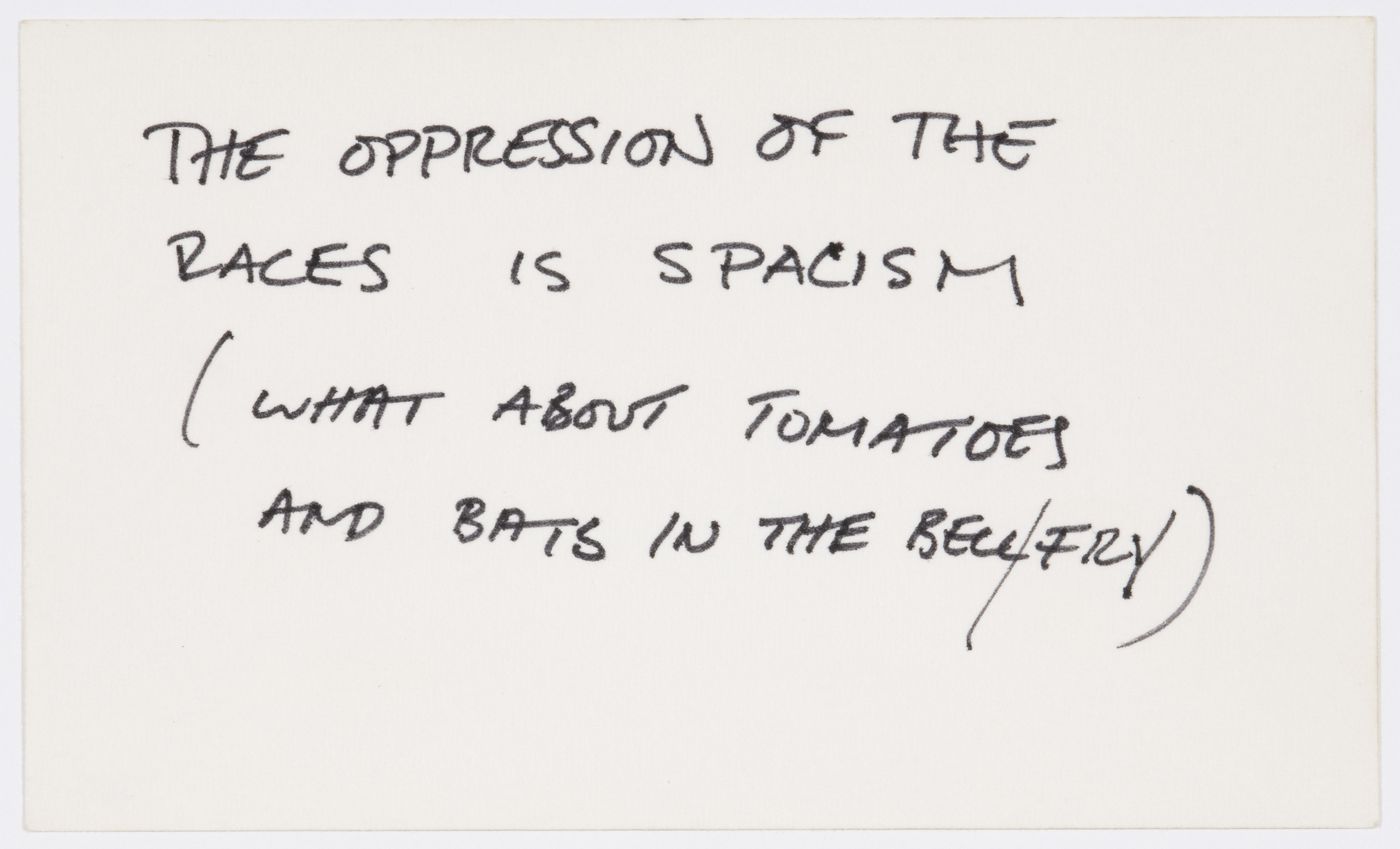 The oppression of the races si spacism (what about tomatoes and bats in the bell fry)