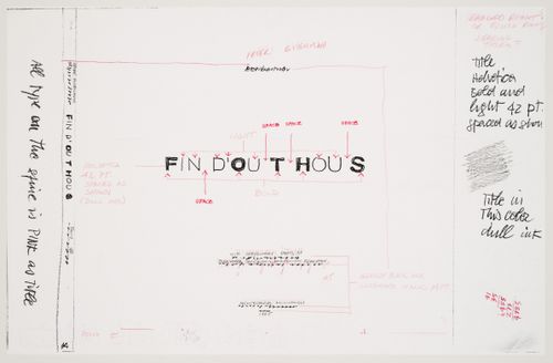 Title page layout for the publication Fin d'Ou T Hou S