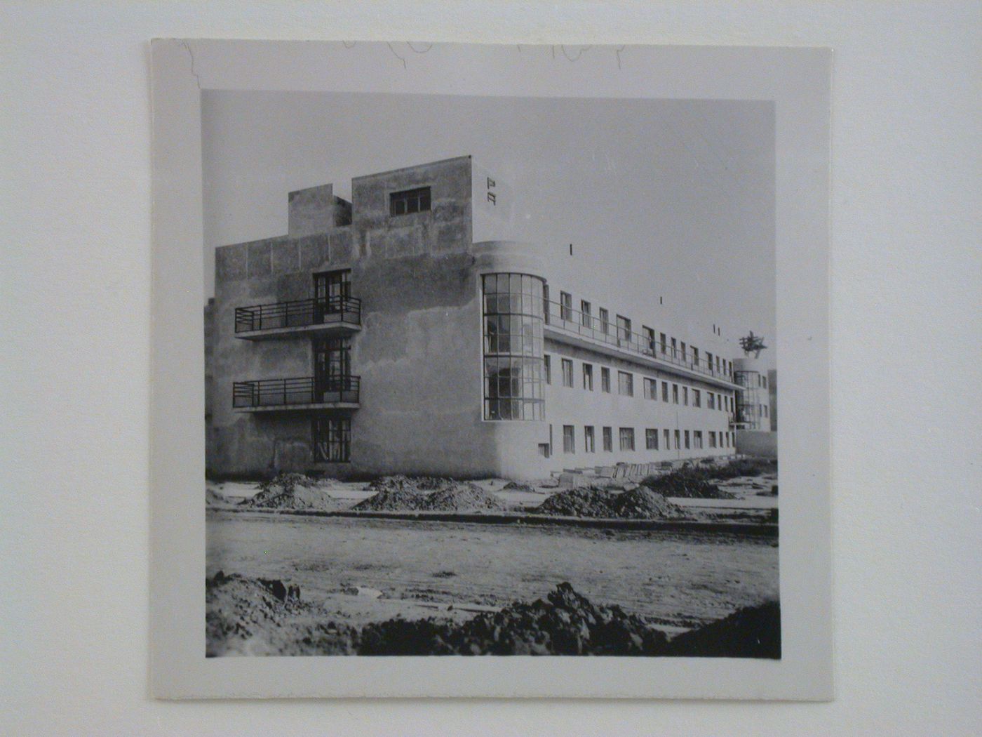 Exterior view of communal housing, Zaporozhe, Soviet Union (now in Ukraine)