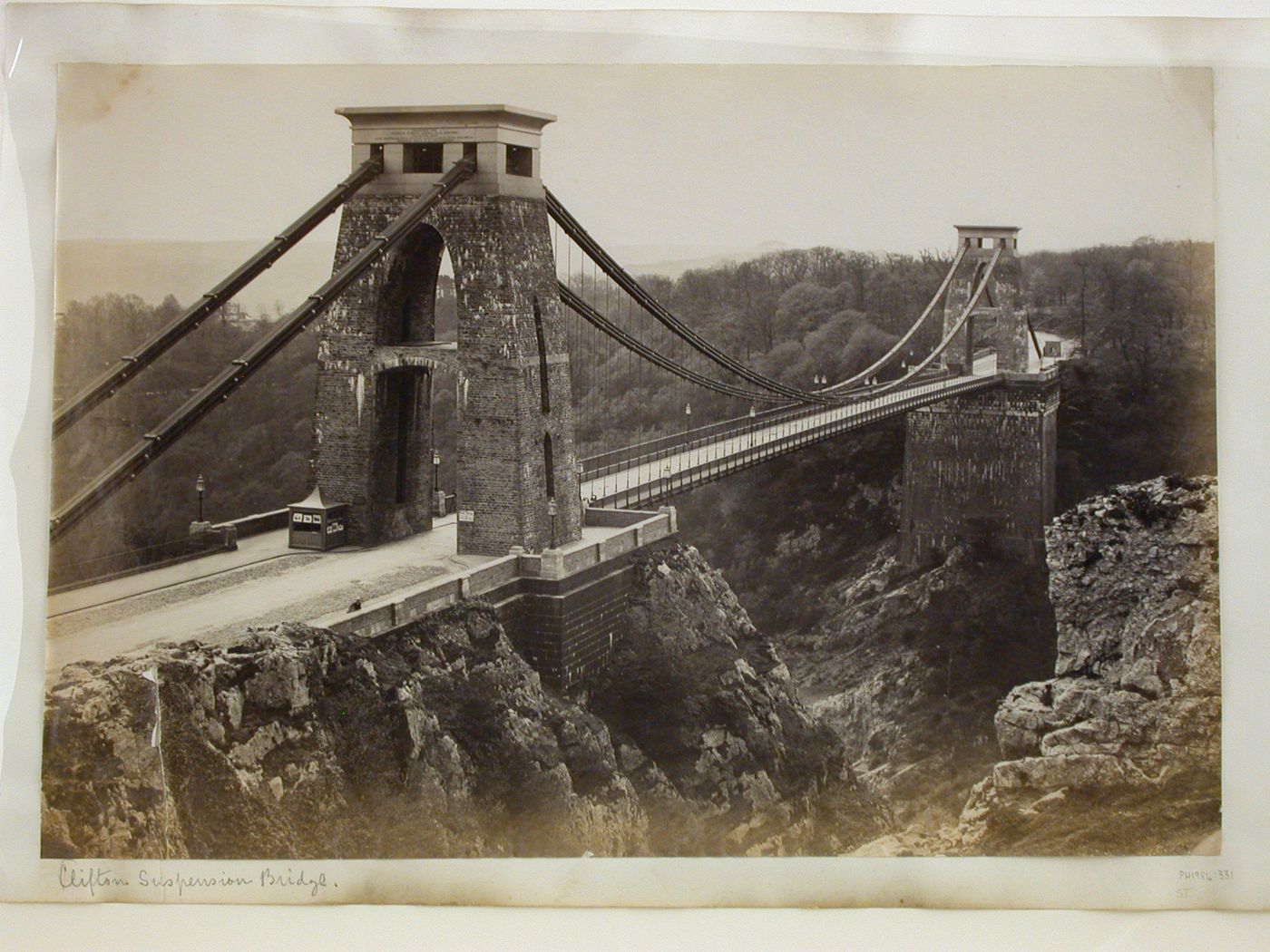 Clifton suspension Bridge, showing section spanning ravine, Bristol and environs, England