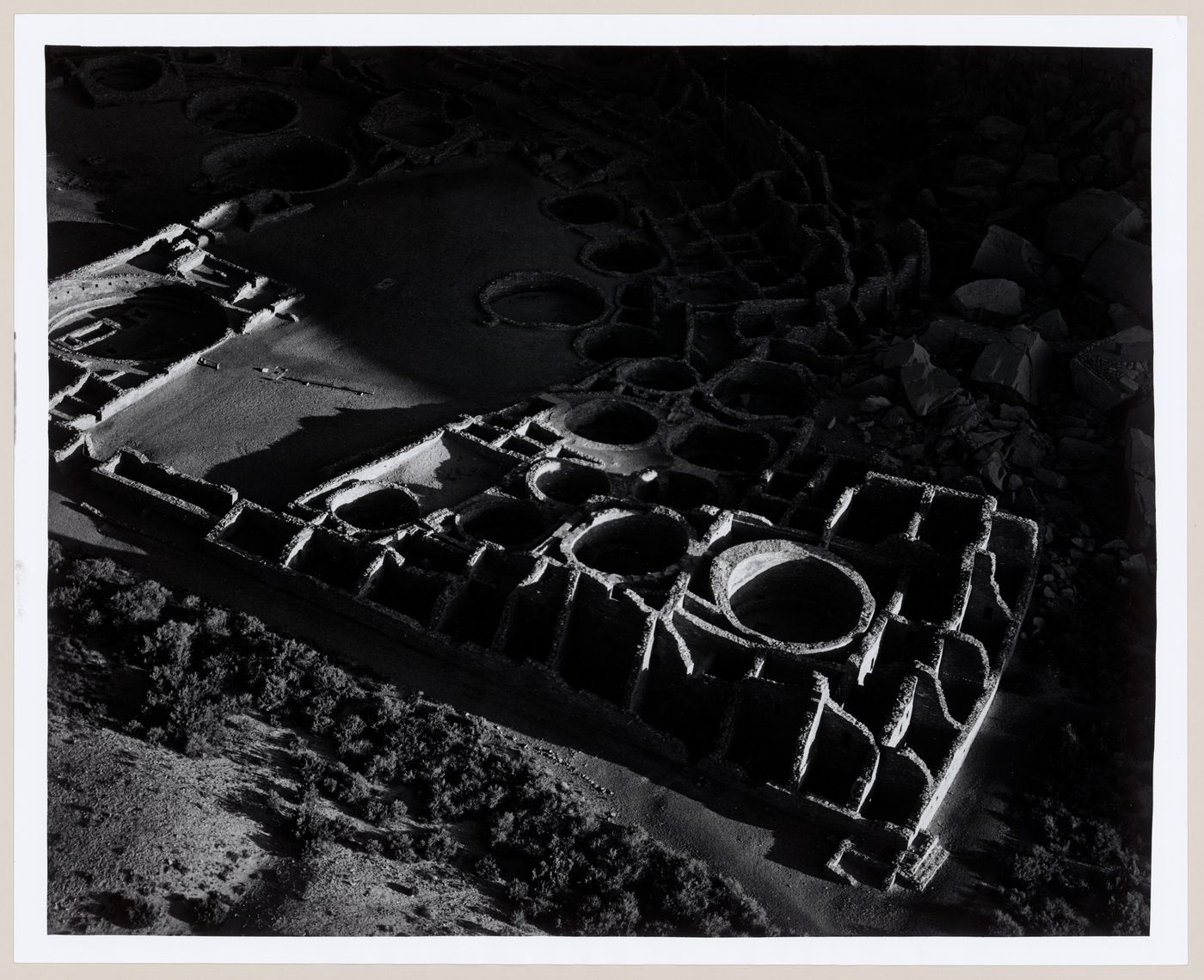 Aerial view of Pueblo Bonito, Chaco Canyon, New Mexico, United States