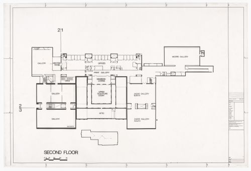 Second floor plan for Art Gallery of Ontario, Stage II Expansion, Toronto