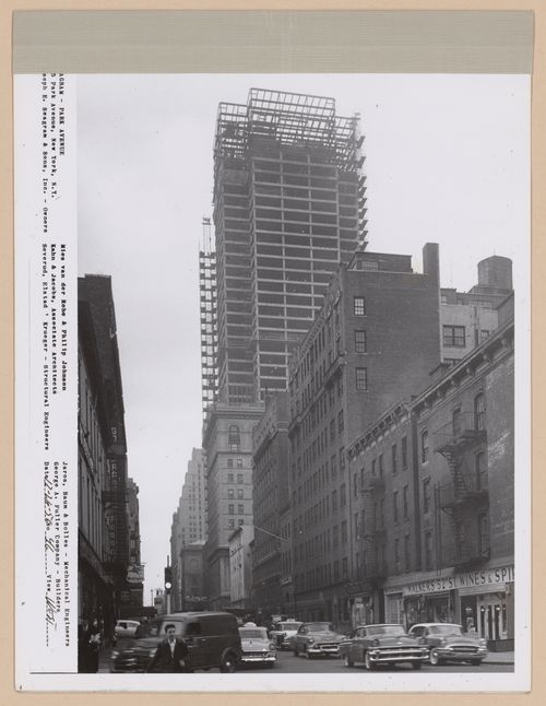 Seagram building under construction, 375 Park avenue, New York, N.Y., west view