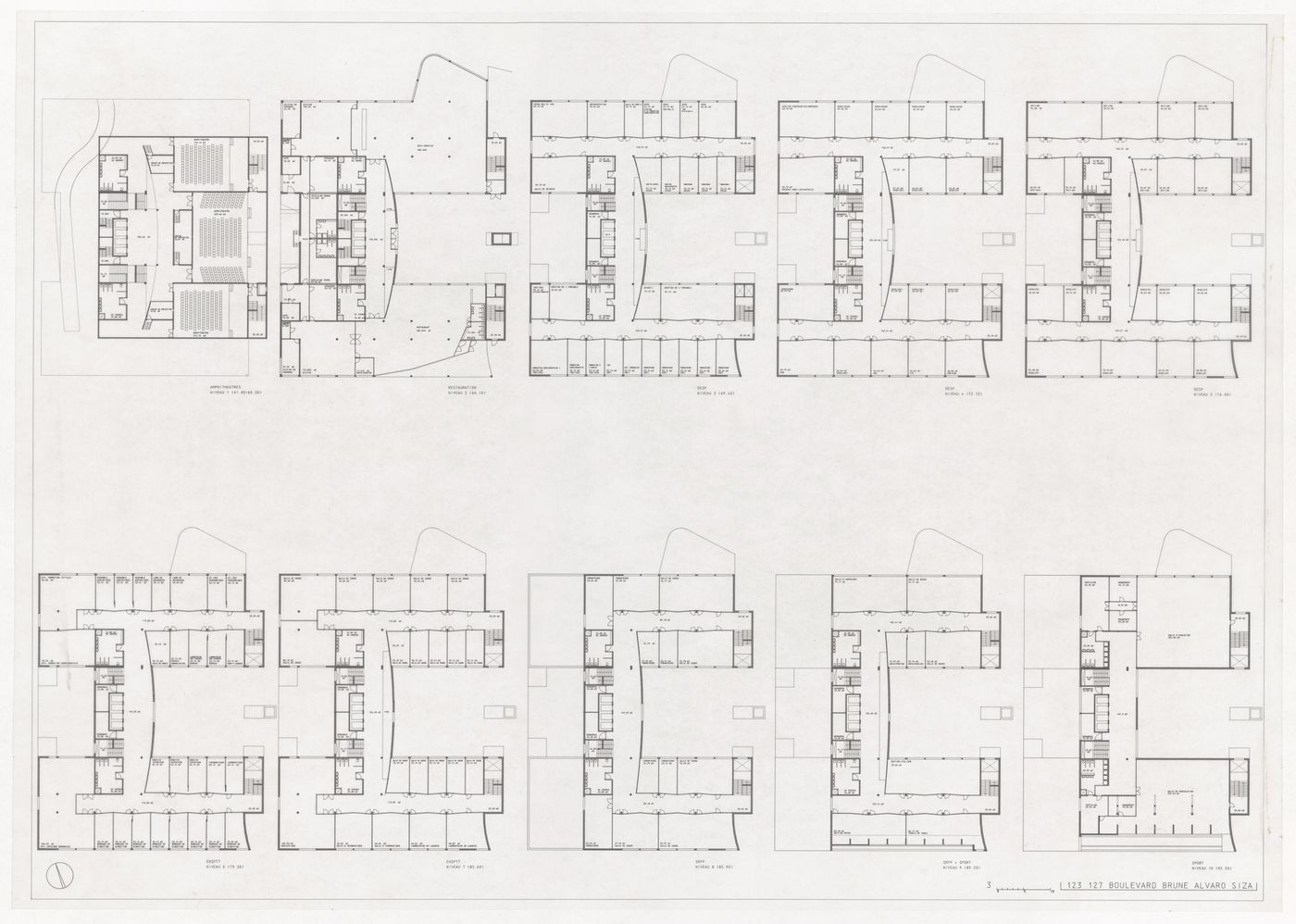 Floor plans for Plano Urbanístico Boulevard Brune, Paris, France