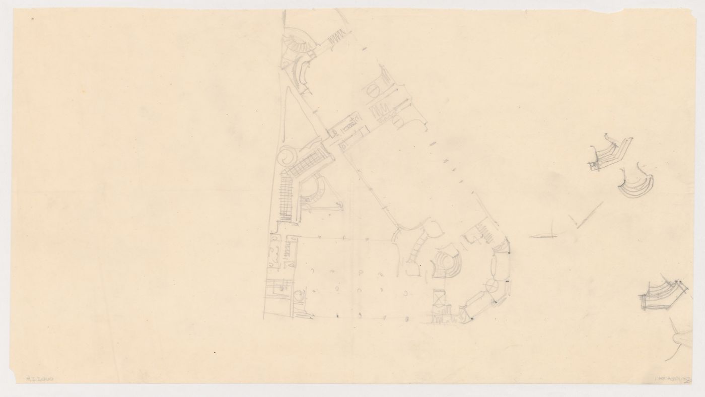 Sketch plans for Hotel Stiassni, Brno, Czechoslovakia (now Czech Republic)