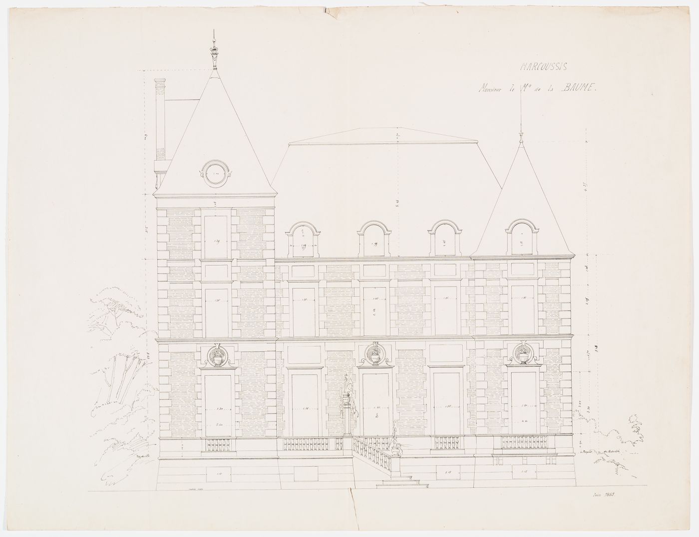 Château de Marcoussis: Rear elevation