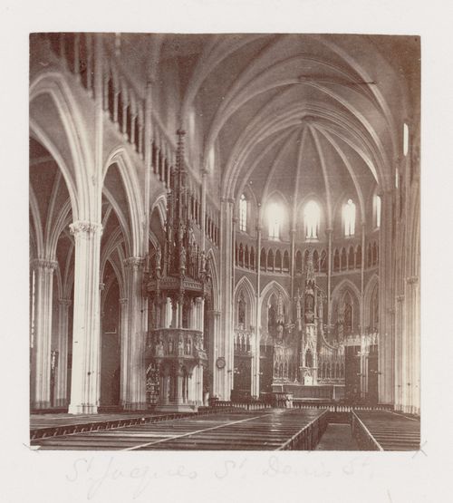Interior view of Saint-Jacques Cathedral, St. Denis Street, Montreal, Quebec, Canada