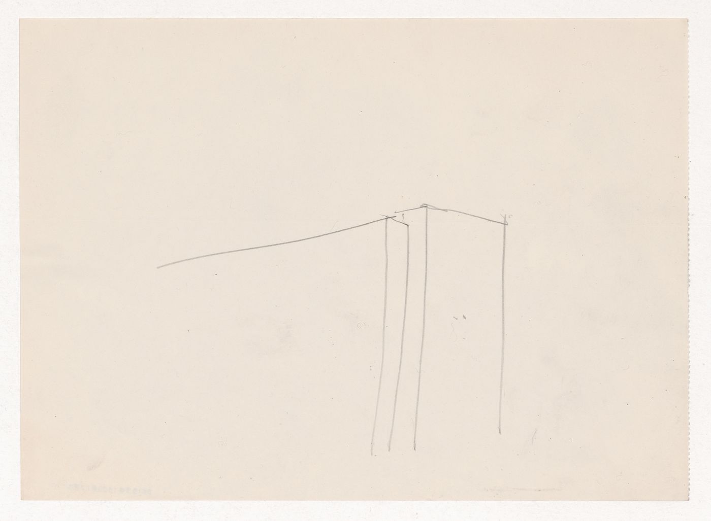 Perspective sketch for a wall reveal, probably for a campus building for Illinois Institute of Technology