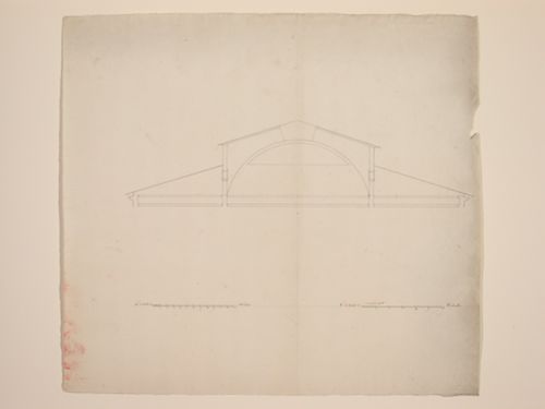Elevation detail for roof for Market Building, Marché des Carmes, Paris