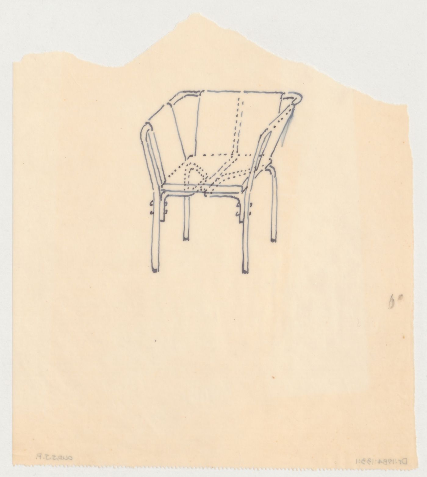 Sketch perspective for a chair, possibly for Metz & Co., Amsterdam, Netherlands