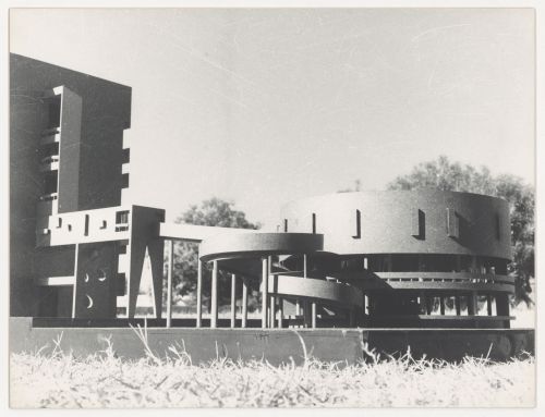 View of the model for the cafeteria of the Medical Research Institute (Post Graduate Institute for Medical Research), Sector 12, Chandigarh, India