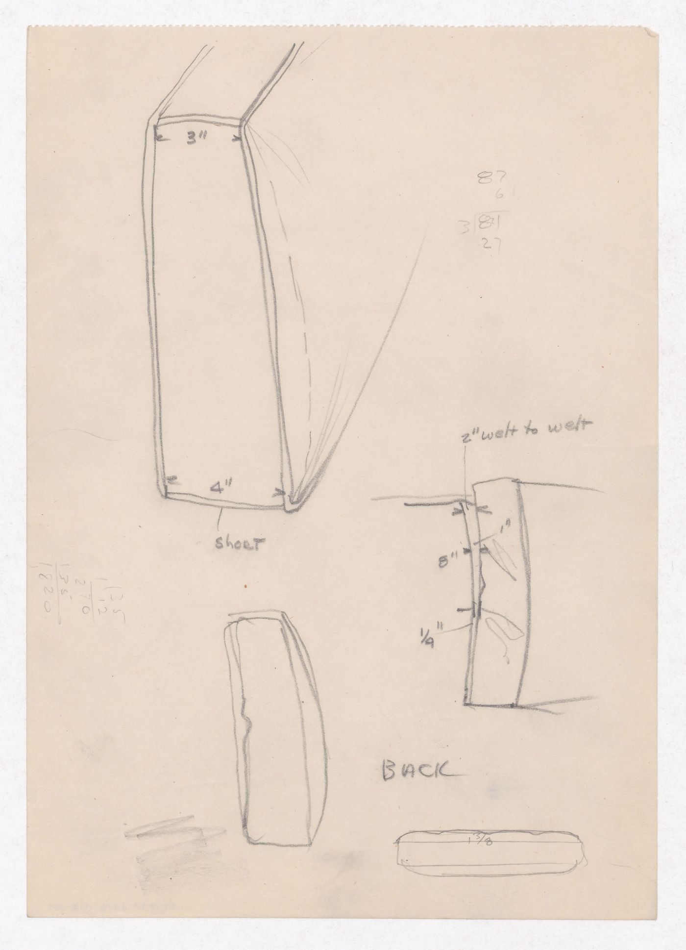 Various documents and drawings including furniture design and office renovation: File G 686