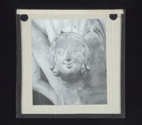 View of sculpture of woman's head