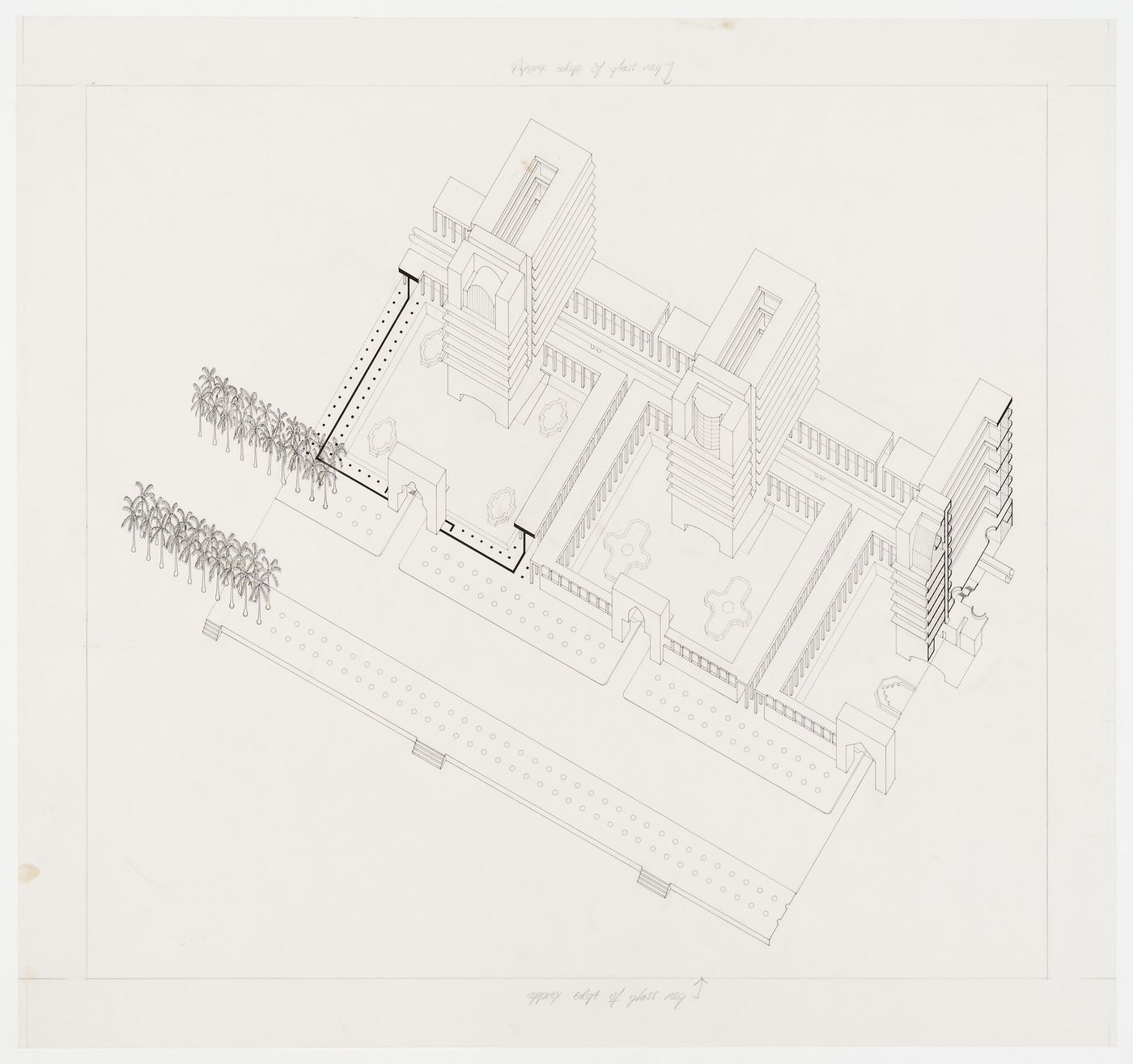 Government Centre, Dawhah, Qatar: axonometric of ministries