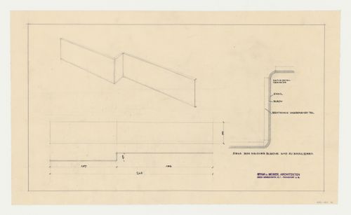 Axonometric, plan, section, and elevation for wall tiling for an unidentified project, Netherlands