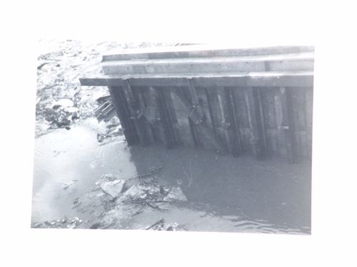 View of construction on Barnstaple Long Bridge, Devon, United Kingdom