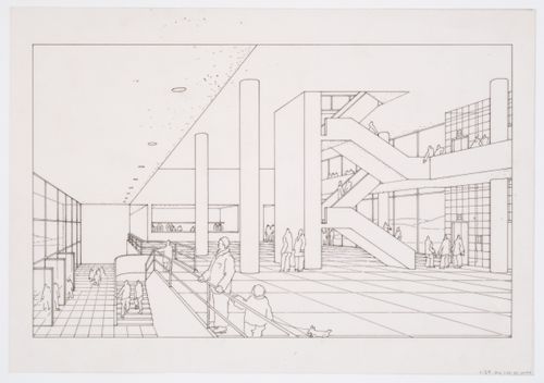 Poole College of Further Education, Poole, England: Interior perspective