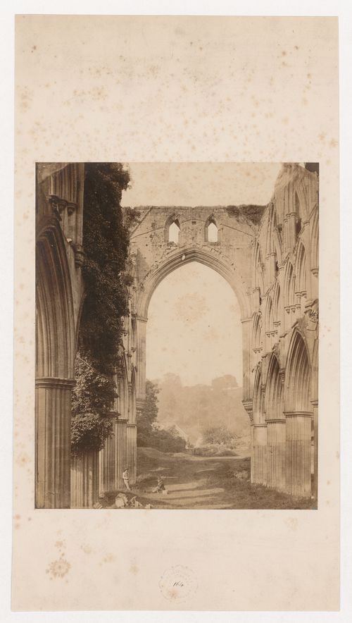 View through the choir of Rievaulx Abbey, Yorkshire, England