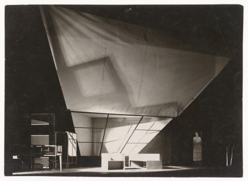 View of opera stage set designed by Josef Hoffmann, Berlin, Germany