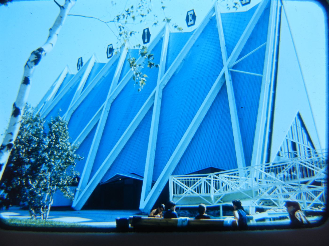 View of the Steel Pavilion, Expo 67, Montréal, Québec