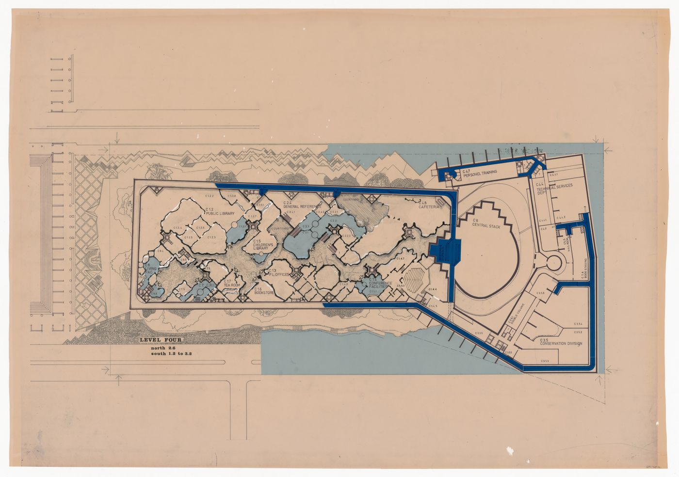 Plan for Pahlavi National Library Competition, Tehran, Iran
