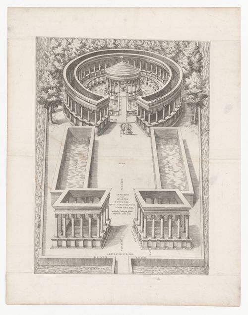 Bird's-eye perspective of Pirro Ligorio's reconstruction for Varro's Aviary
