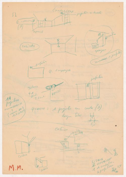Sketches and notes for Casa Manuel Magalhães, Porto
