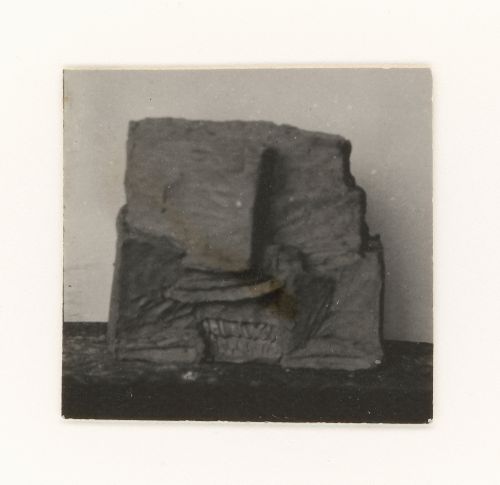 Photograph of a student model on the topic "Complex Frontal Composition Based on Nuance and Contrast Combination of Plastic and Shade and Using Elements of Rhythm" for the "Space" course at the Vkhutemas, Moscow