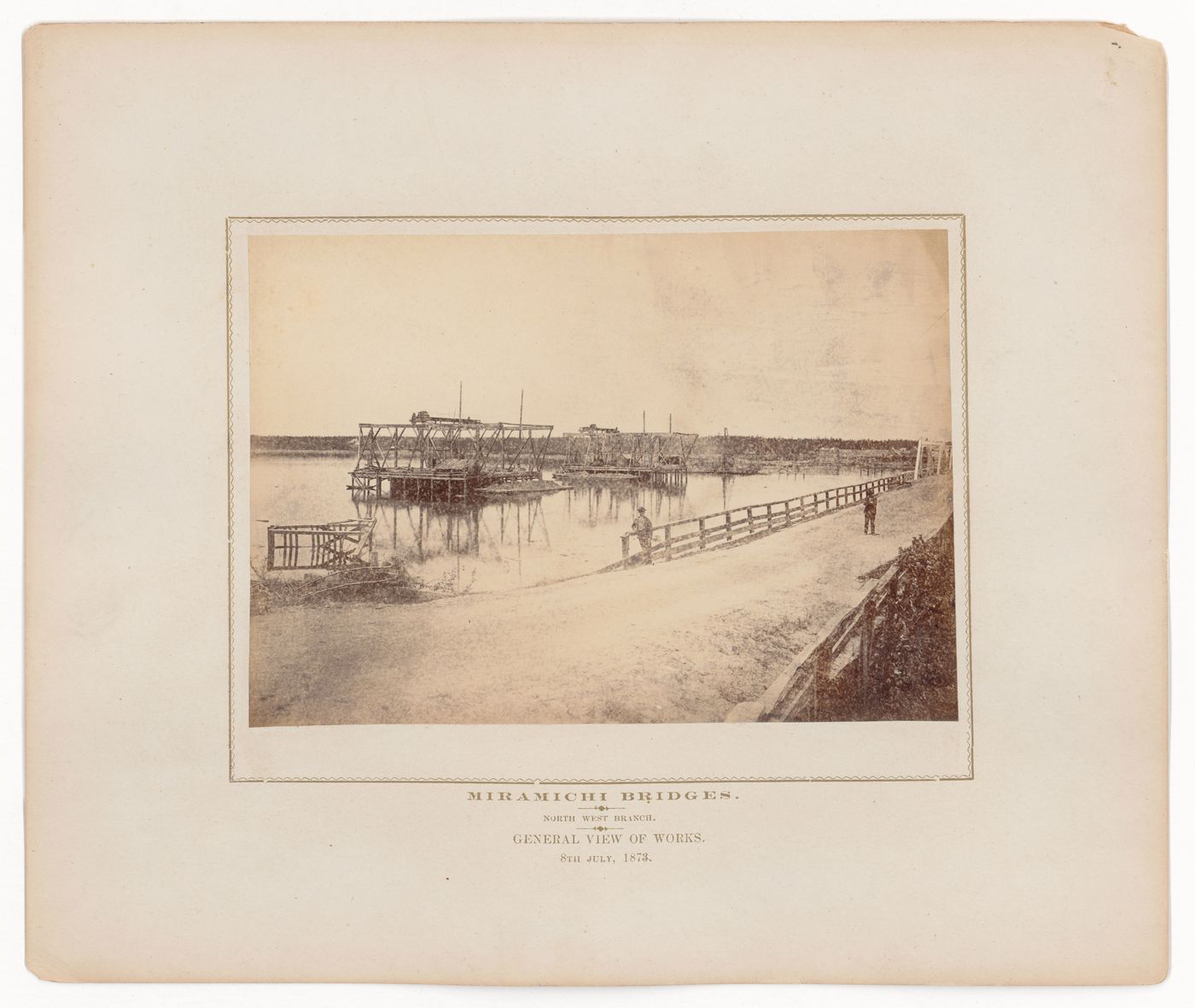 Miramichi Bridges under construction, Miramichi Bay, New Brunswick