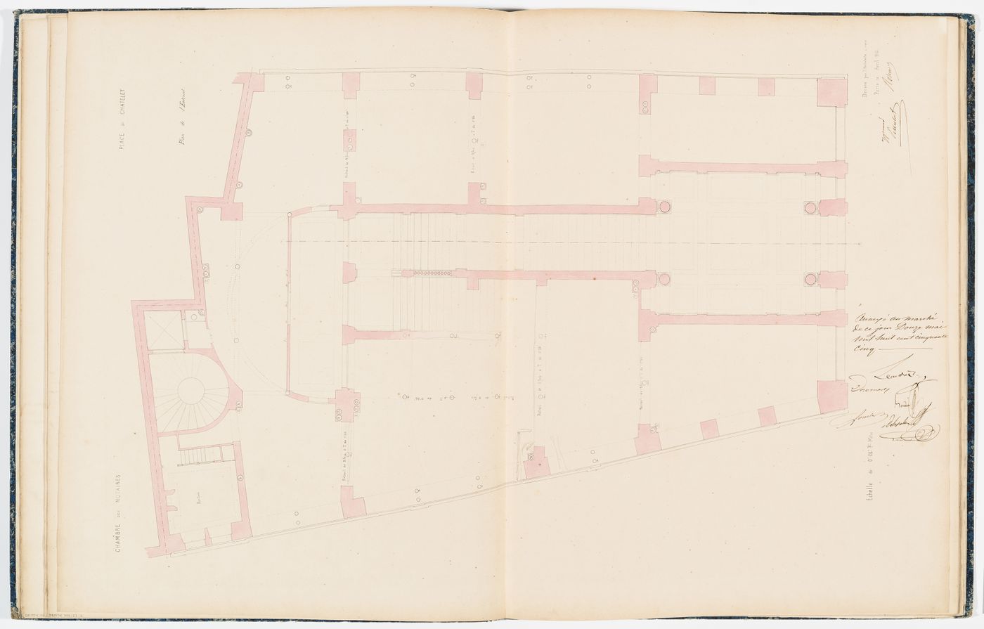 Contract drawing for the Chambre des Notaires: Plan for the "entresol"