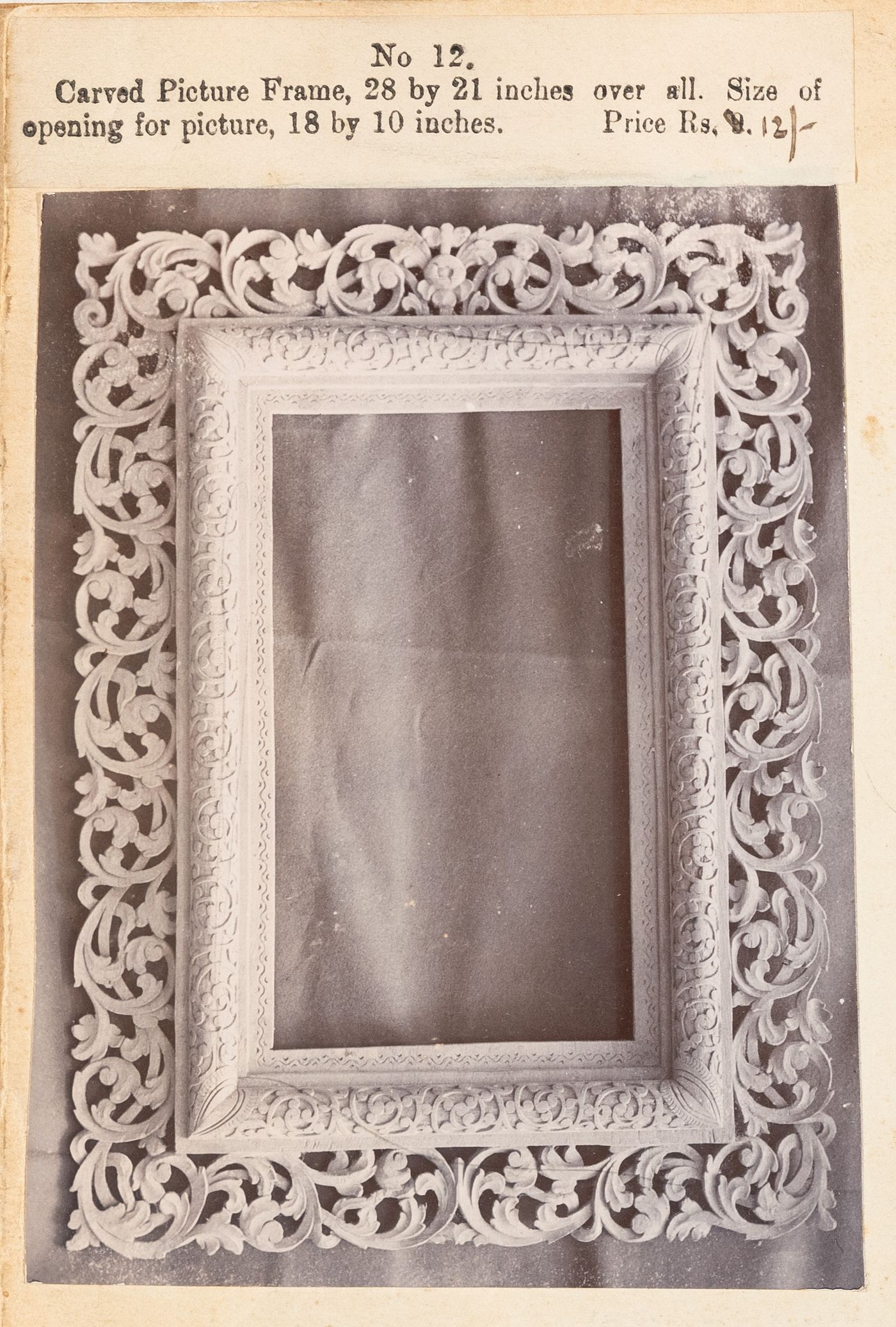 View of a frame, F. Beato Limited, C Road, Mandalay, Burma (now Myanmar)