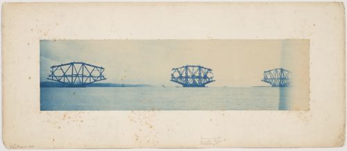 View of the Forth Bridge under construction, Firth of Forth, Scotland
