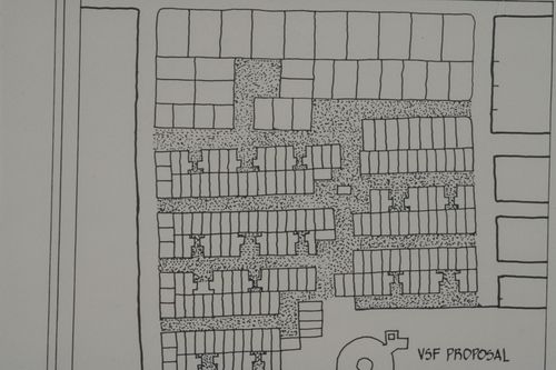 Site plan showing plots for the Aranya Housing Project, Indore, India