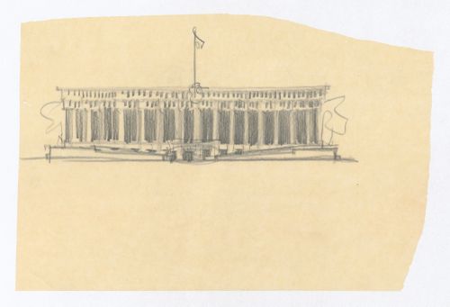 Sketch elevation, United States Chancellery Building, London, England